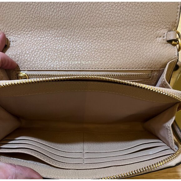 AUTHENTIC TORY BURCH NUDE MCGRAW SHOULDER/CROSSBODY HANDBAG - Picture 10 of 10